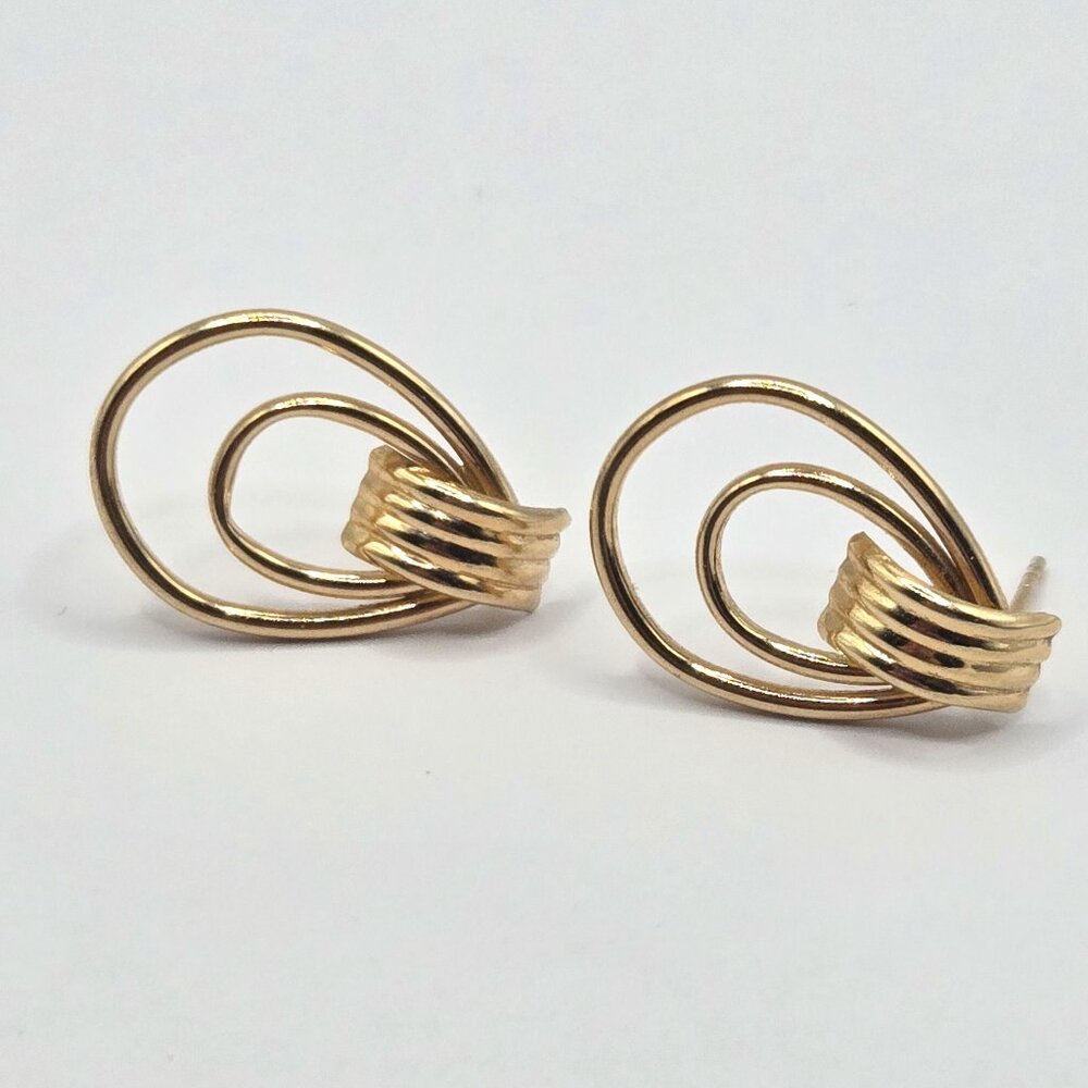 14K Yellow Gold Looped Style Earrings